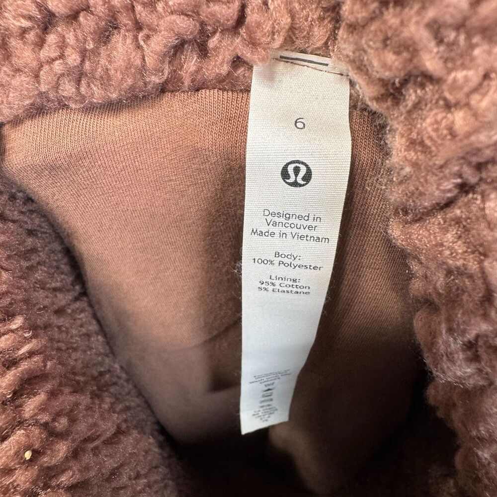 Lululemon Warmth Restore Fleece Mauve aPullover Women's 6 Sherpa Outerwear Cozy - Picture 7 of 8